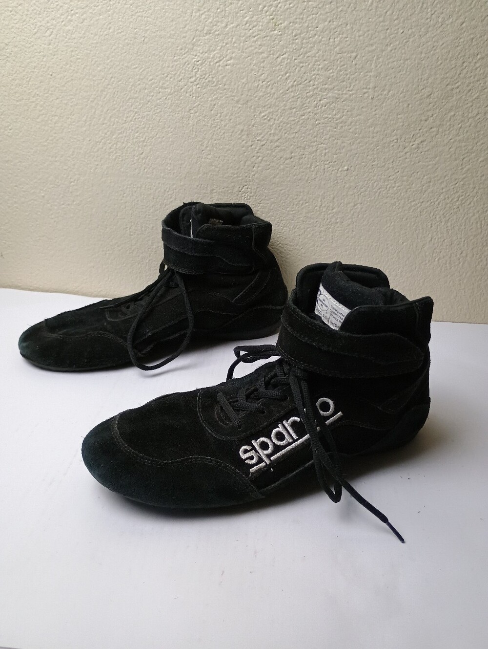 Sparco Race 2 Driving Black Suede High-Top Auto Racing Sneakers Ankle Support St